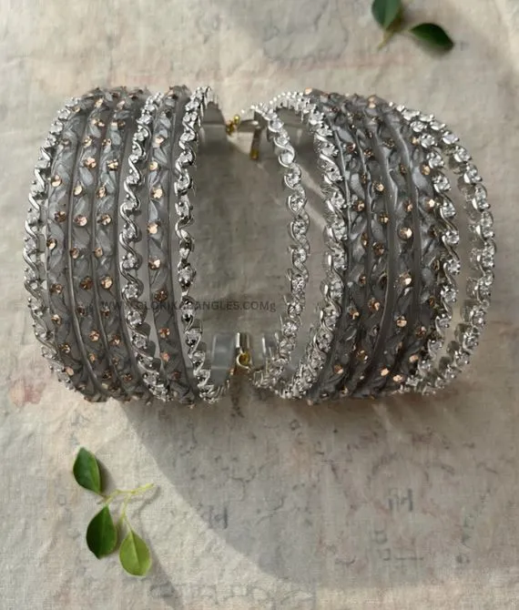 Charcoal Glitz AD Bangle Set